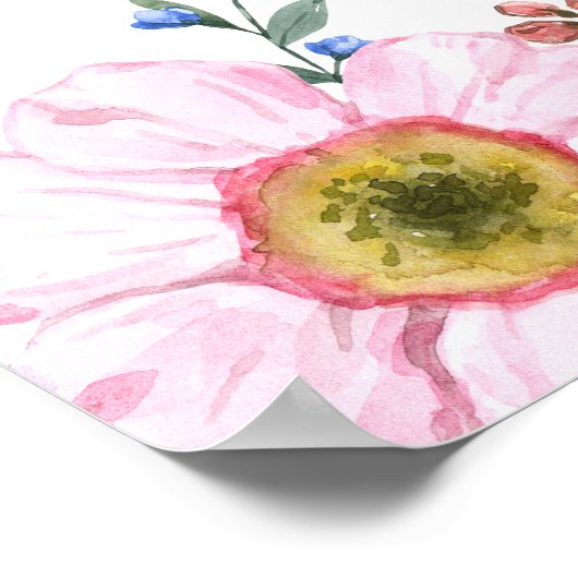 Liefde in Bloei Bruidsfeest Wilde Bloemen Ontvangs Poster (Hoek)