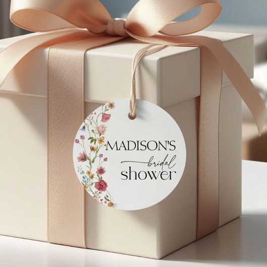 Liefde in bloei, bruiloftsbruidsshower met wilde b bedankjes labels