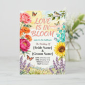 Liefde in Bloei – Elegante Bloemen Bruiloft Uitnod Kaart (Staand voorkant)