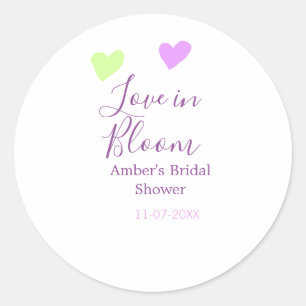 Liefde in bloei kleurrijk hart bruidsuitnodiging n ronde sticker