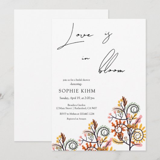 Liefde in bloei Kleurrijke tak Vrijgezellenfeest Kaart (Voorkant / Achterkant)