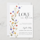 Liefde in bloei lente wilde bloem Vrijgezellenfees Kaart (Voorkant)