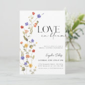 Liefde in bloei lente wilde bloem Vrijgezellenfees Kaart (Staand voorkant)