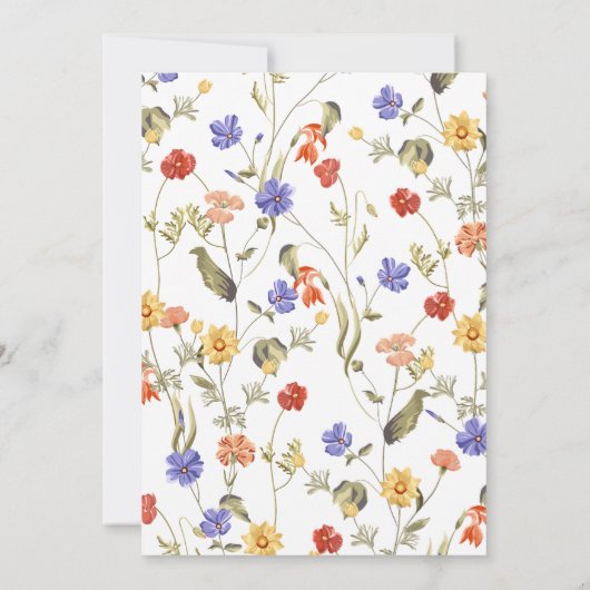 Liefde in bloei lente wilde bloem Vrijgezellenfees Kaart (Achterkant)