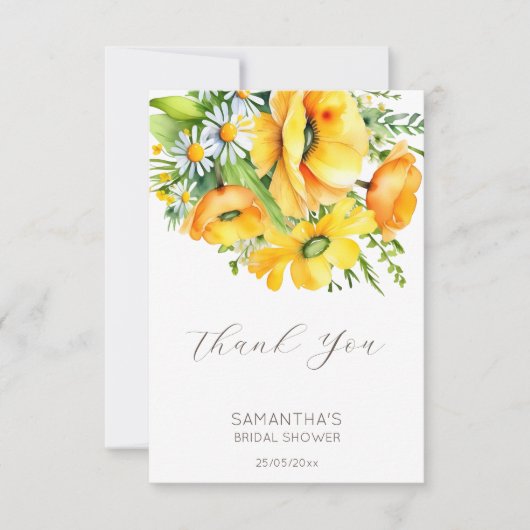 Liefde in bloei lente zomer bruidsmeisjesfeest bedankkaart (Voorkant)