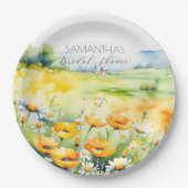 Liefde in bloei lente zomerbloem vrijgezellenfeest papieren bordje (Voorkant)