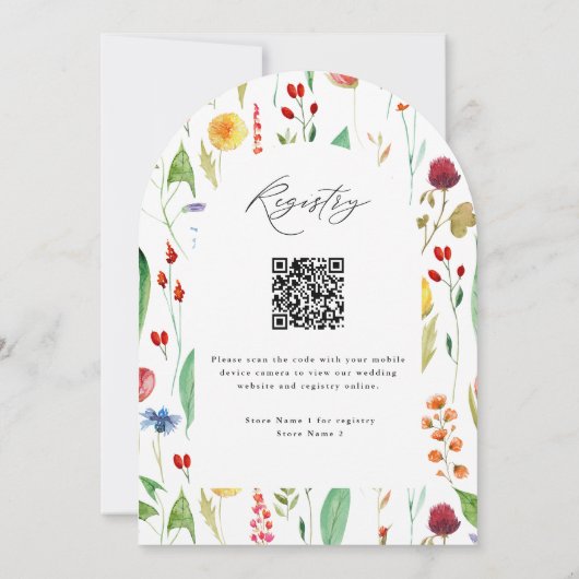 Liefde in bloei met QR-code, gebogen Vrijgezellenf Kaart (Achterkant)