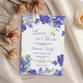 Liefde in bloei Paarse bruids douche uitnodiging