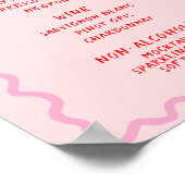 Liefde in bloei Rood Roze Cin Cin Bar Menu Poster (Hoek)