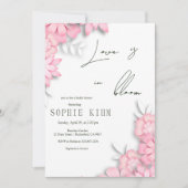 Liefde in bloei roze bloemig Vrijgezellenfeest Kaart (Voorkant)