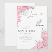 Liefde in bloei roze bloemig Vrijgezellenfeest Kaart (Voorkant / Achterkant)