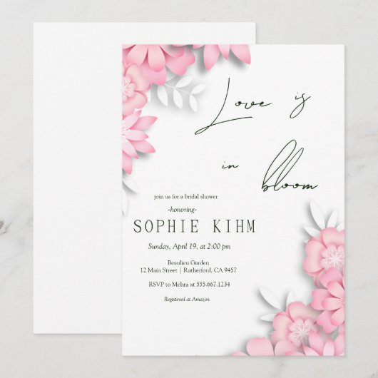 Liefde in bloei roze bloemig Vrijgezellenfeest Kaart (Voorkant / Achterkant)