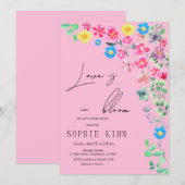 Liefde in bloei roze bloemig Vrijgezellenfeest Kaart (Voorkant / Achterkant)