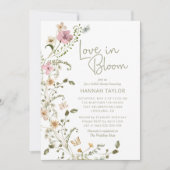 Liefde in bloei Roze bloemige bruiloft feest Kaart (Voorkant)