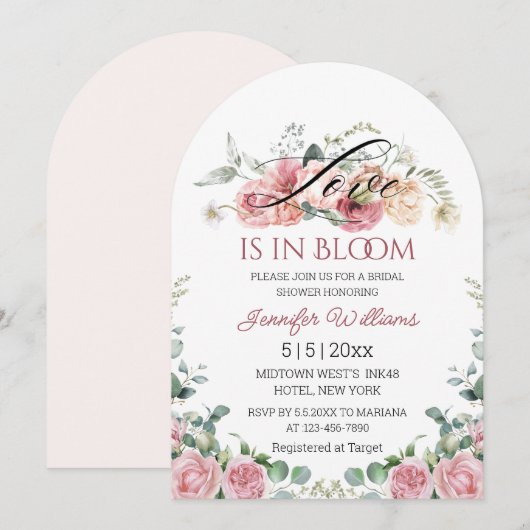 Liefde in bloei Roze blos Bloemen Bloemen vrijgeze Kaart (Voorkant / Achterkant)