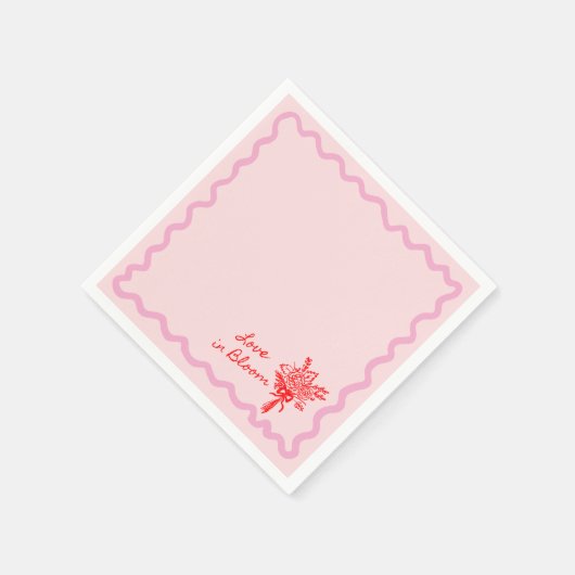 Liefde in Bloei Roze Bruids douche Servet (Hoek)