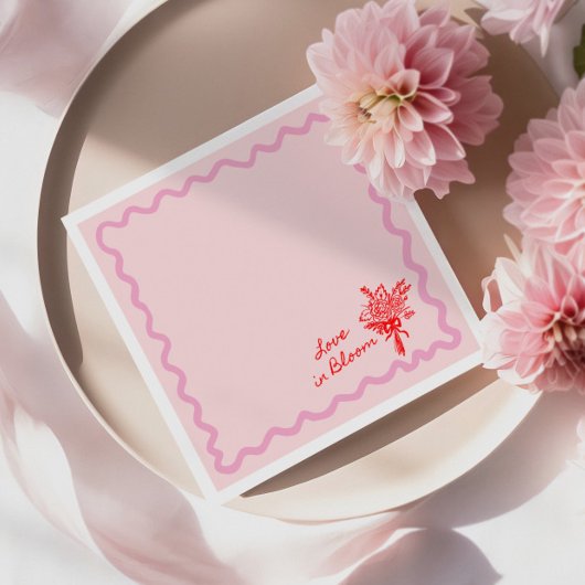 Liefde in Bloei Roze Bruidsfeest Servet