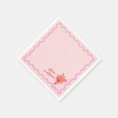 Liefde in Bloei Roze Bruidsfeest Servet (Hoek)