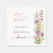 Liefde in bloei roze paarse Bruidsdouche Servet (Voorkant)