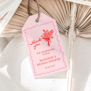 Liefde in Bloei Roze-Roze Bruiloft Bruidsshower We Cadeaulabel