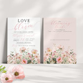 Liefde in bloei Roze Wildflower Garden Vrijgezelle Kaart