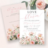 Liefde in bloei Roze Wildflower Garden Vrijgezelle Kaart