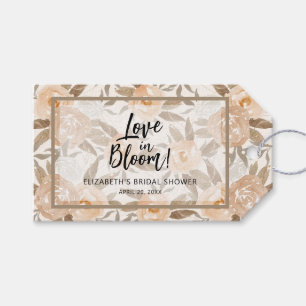 Liefde in bloei Rustieke perzik bloemen Cadeaulabel