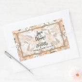 Liefde in bloei rustieke perzik bloemen rechthoekige sticker (Envelop)