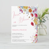 liefde in bloei rustieke Wildflower Vrijgezellenfe Kaart (Staand voorkant)