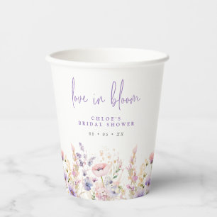 Liefde in bloei Sering Wilde Bloemen Bruidsbruilof Papieren Bekers