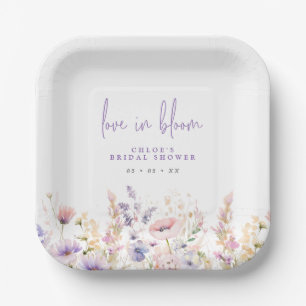 Liefde in bloei Sering Wilde Bloemen Bruiloft Fees Papieren Bordje