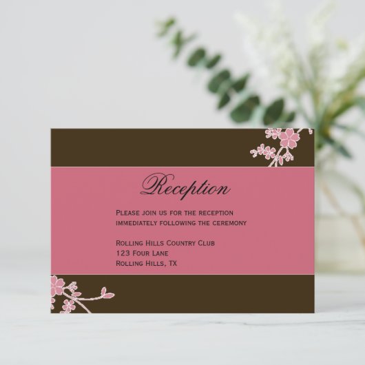 Liefde in Bloei: Uitnodiging voor het Huwelijksfee Informatiekaartje (Staand voorkant)