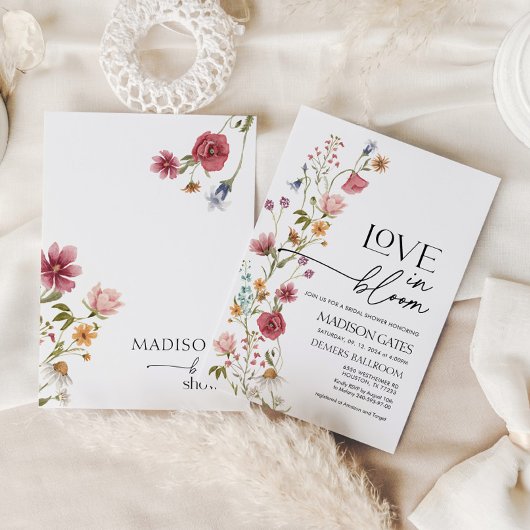 Liefde in bloei Uitnodiging, Wildflower Vrijgezell Kaart