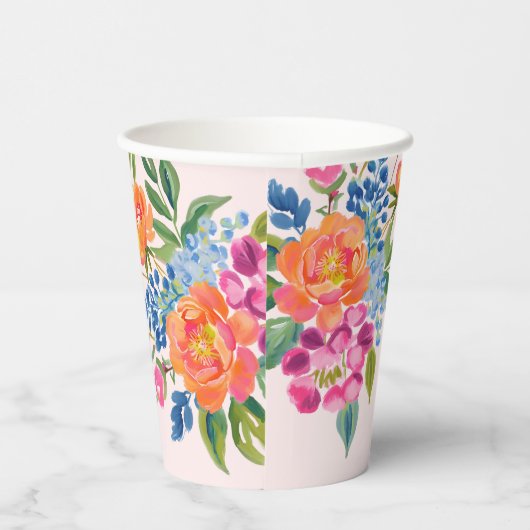 Liefde in bloei vet bloemig Vrijgezellenfeest Papieren Bekers (Rechts)