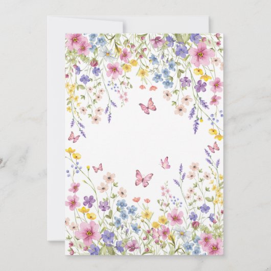 Liefde in Bloei Vlinder Bruidsborrel Bedankkaart (Achterkant)