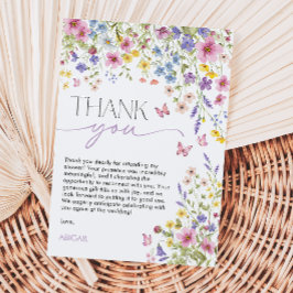 Liefde in Bloei Vlinder Bruidsborrel Bedankkaart