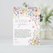 Liefde in Bloei Vlinder Bruidsfeest Bedankkaart (Staand voorkant)
