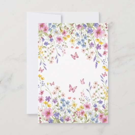 Liefde in Bloei Vlinder Bruidsfeest Bedankkaart (Achterkant)