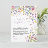 Liefde in Bloei Vlinder Bruidsfeest Bedankkaart (Staand voorkant)