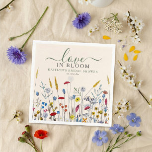 Liefde in Bloei Weide met Wilde Bloemen Bruidsbrui Servet