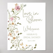 Liefde in Bloei Wilde Bloem Bruiloft Feest Welkom Poster (Voorkant)