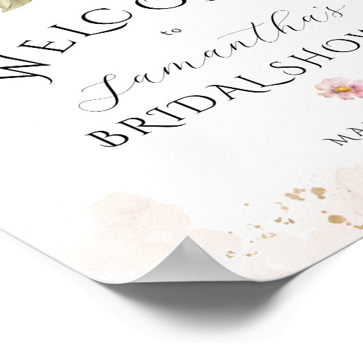 Liefde in bloei Wilde bloem Rustieke Bruiloft Fees Poster (Hoek)