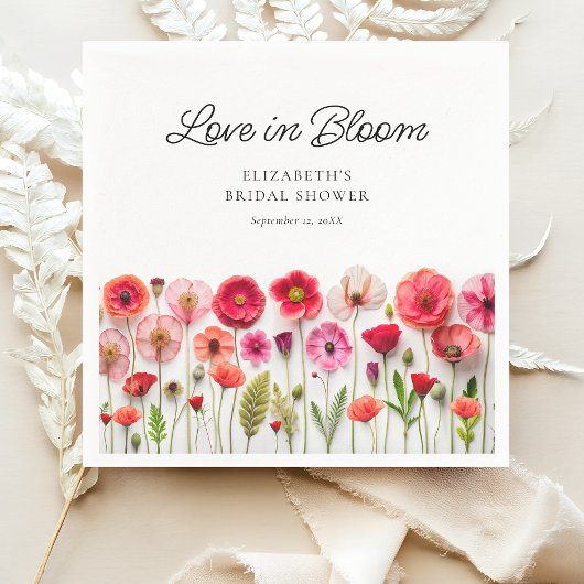 Liefde in Bloei Wilde Bloemen Bruidsdiner Servet