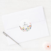 Liefde in bloei Wilde bloemen bruidsdouche Ronde Sticker (Envelop)