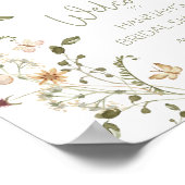 Liefde in bloei Wilde Bloemen Bruidsfeest Verwelko Poster (Hoek)