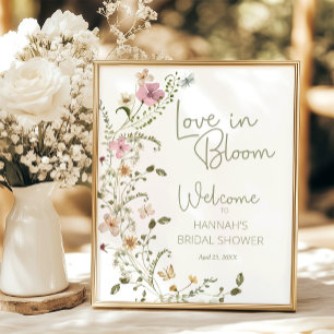 Liefde in Bloei Wilde Bloemen Bruiloft Feest Welko Poster