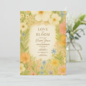 Liefde in Bloei Wilde Bloementuin Bruilofts Bruids Kaart (Staand voorkant)