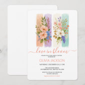 Liefde in bloei Wildflower Bruidsdouche Uitnodigin Feestdagenkaart (Voorkant / Achterkant)