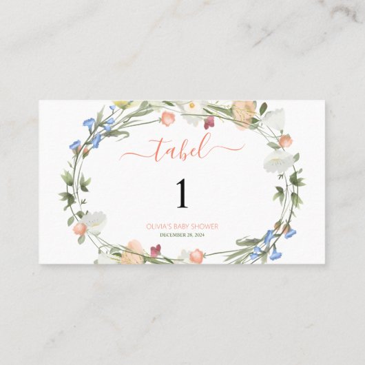 Liefde in bloei Wildflower Plaatskaartje (Achterkant)