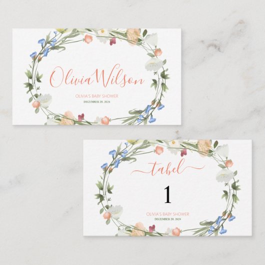 Liefde in bloei Wildflower Plaatskaartje (Voorkant / Achterkant)